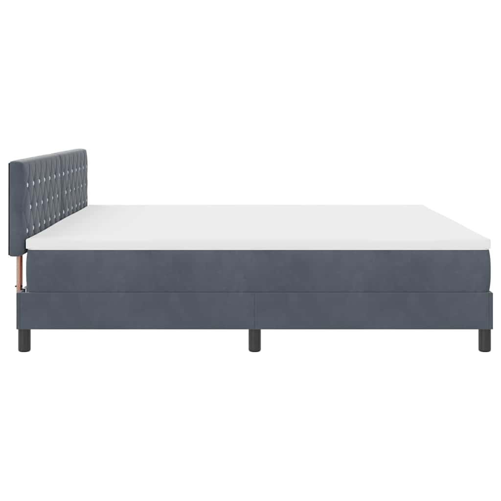 Box spring seng med madras Mørkegrå 200 x 200 cm Fløjl