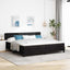 Box spring seng med madras Sort 200 x 200 cm Fløjl