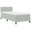 Box spring seng med hovedgærde Lysegrå 80 x 200 cm Fløjl