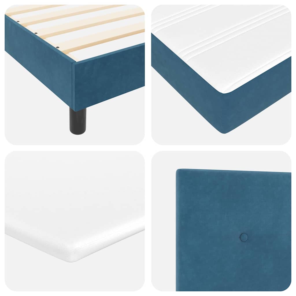 Box spring seng med hovedgærde Mørk blå 80 x 200 cm Fløjl