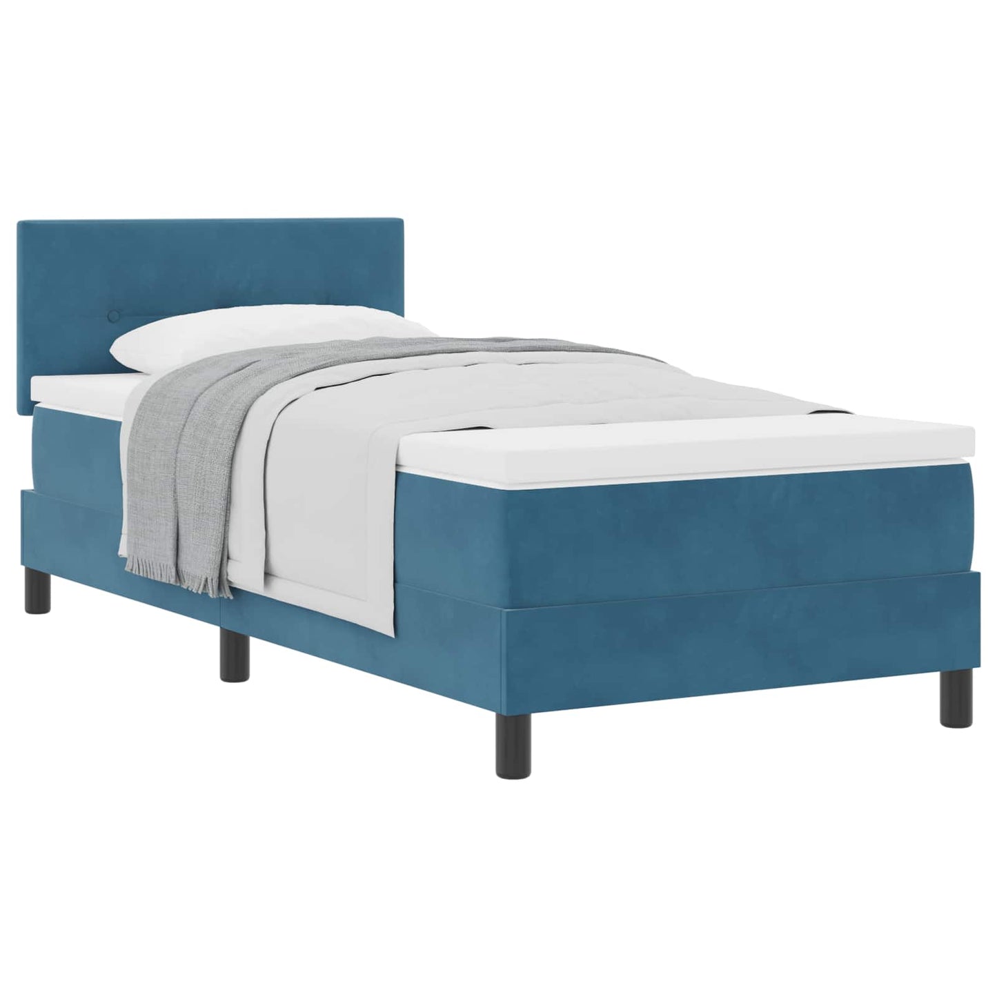 Box spring seng med hovedgærde Mørk blå 80 x 200 cm Fløjl