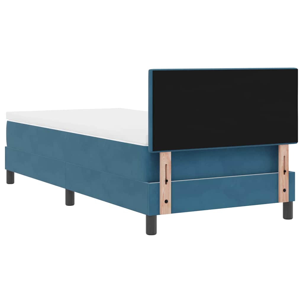 Box spring seng med hovedgærde Mørk blå 80 x 200 cm Fløjl