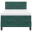 Box spring seng med hovedgærde Mørkegrøn 100 x 200 cm Fløjl