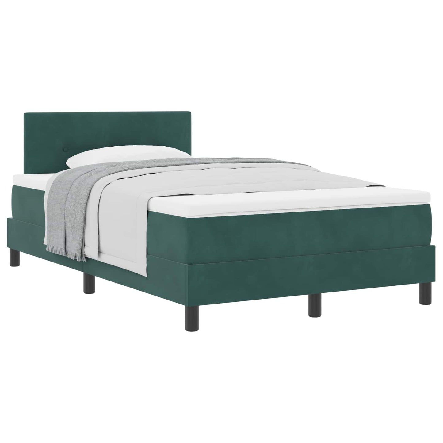 Box spring seng med hovedgærde Mørkegrøn 120 x 190 cm Fløjl