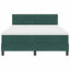 Box spring seng med hovedgærde Mørkegrøn 160 x 200 cm Fløjl