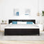 Box spring seng med hovedgærde Sort 200 x 200 cm Fløjl