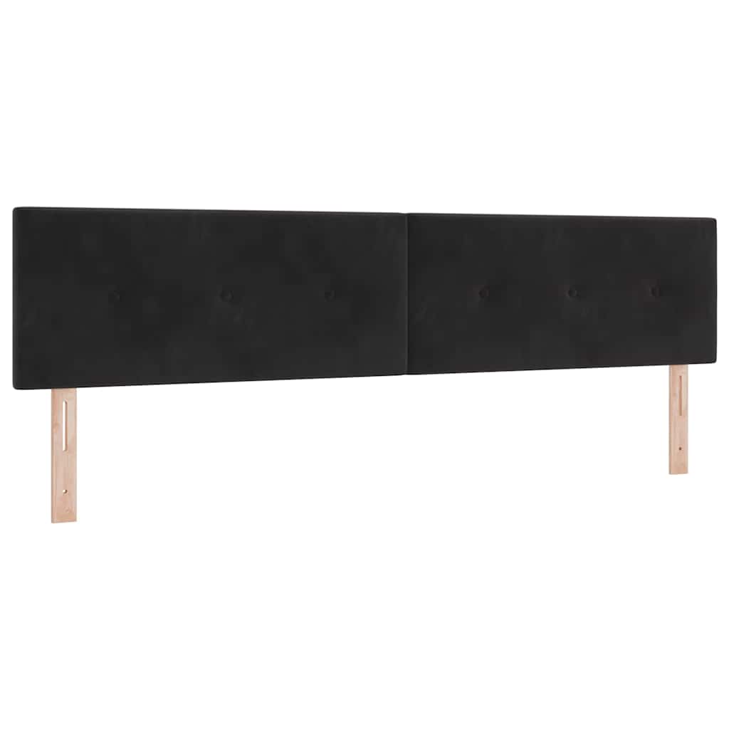 Box spring seng med hovedgærde Sort 200 x 200 cm Fløjl