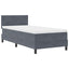 Box spring seng med hovedgærde Mørkegrå 100 x 200 cm Fløjl