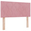 Box spring seng med hovedgærde Lyserød 100 x 200 cm Fløjl
