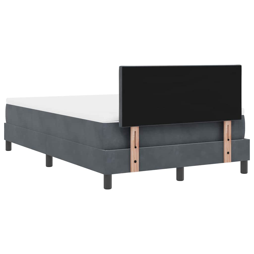 Box spring seng med hovedgærde Mørkegrå 120 x 190 cm Fløjl