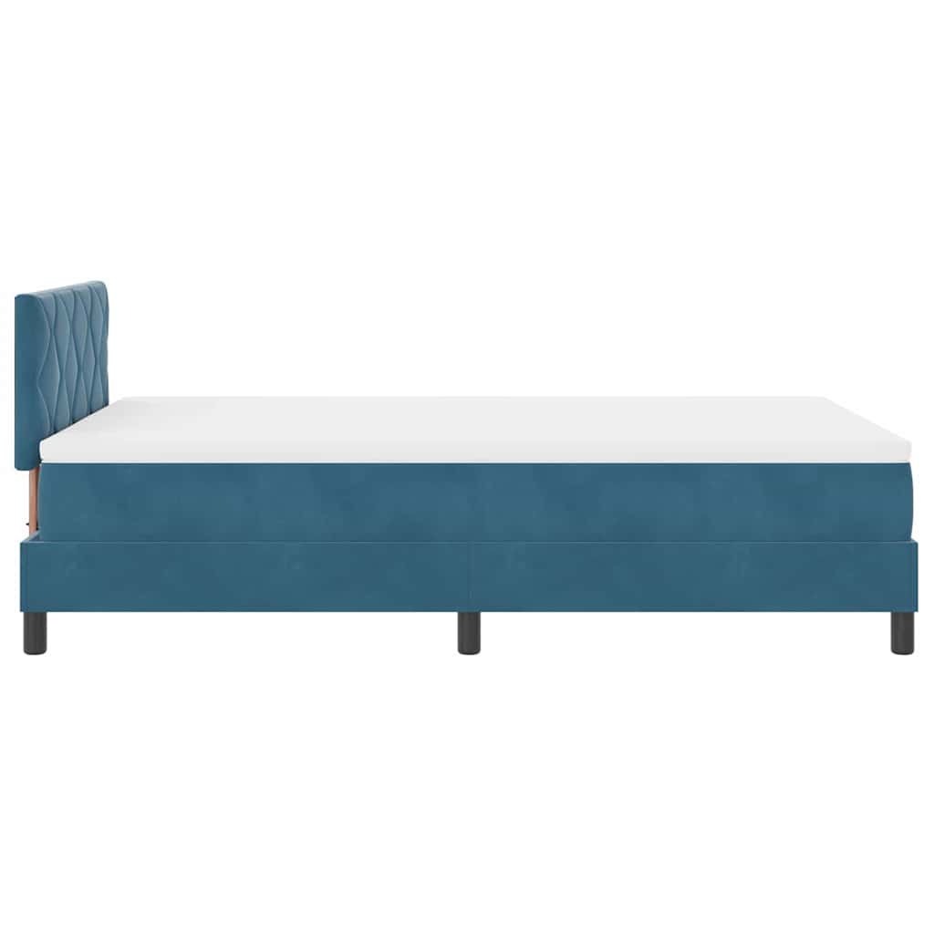 Box spring seng med hovedgærde Mørk blå 120 x 200 cm Fløjl