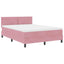 Box spring seng med hovedgærde Lyserød 140 x 190 cm Fløjl