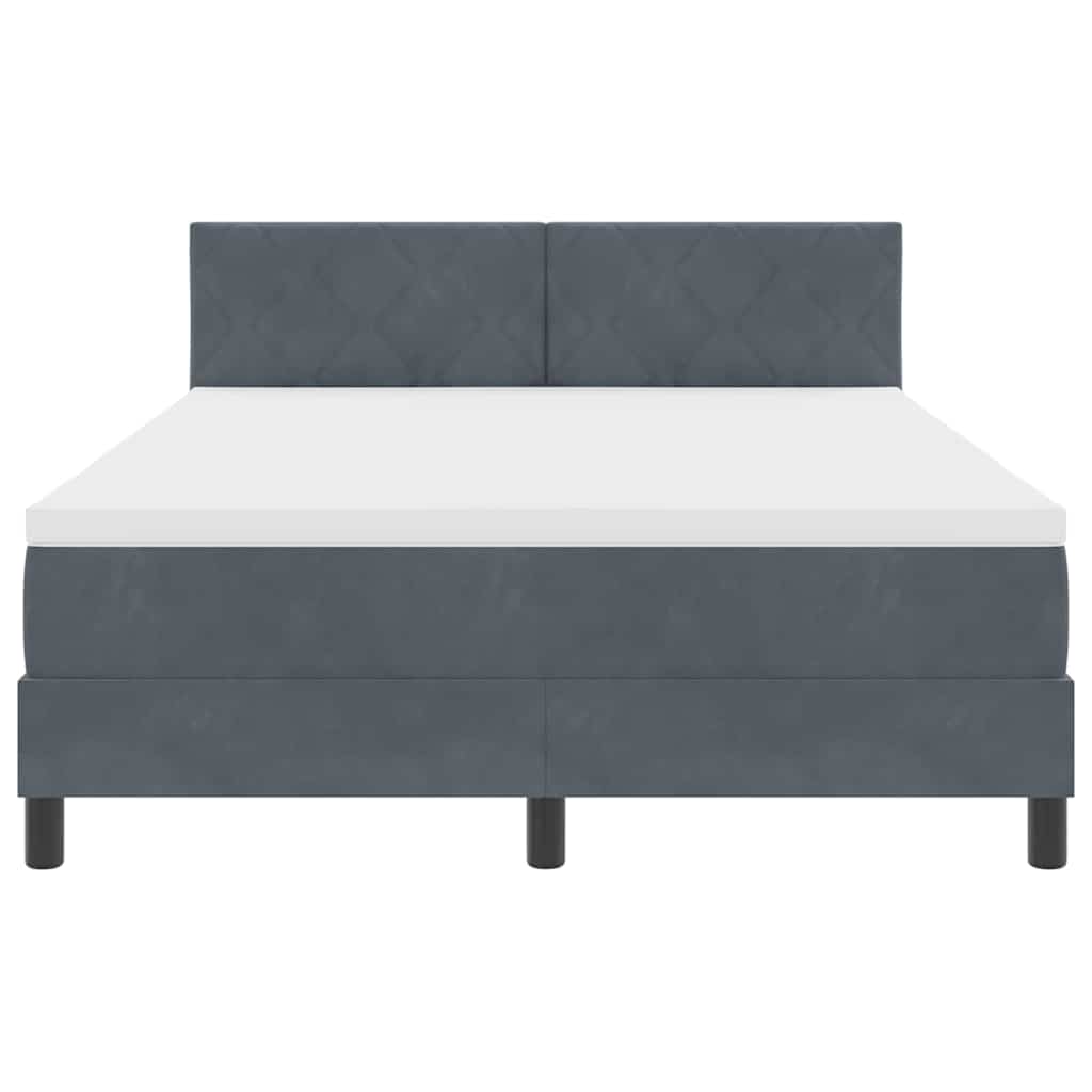 Box spring seng med hovedgærde Mørkegrå 160 x 200 cm Fløjl