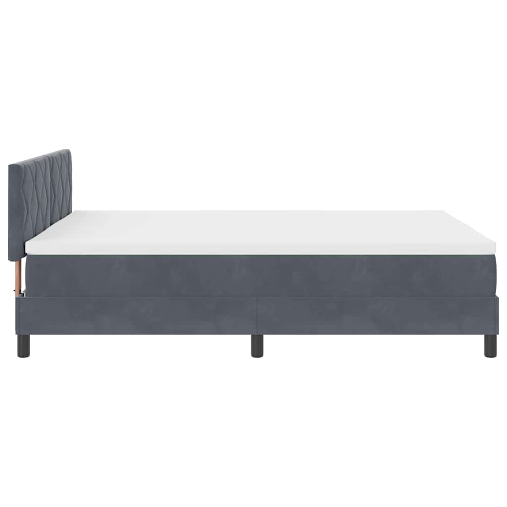 Box spring seng med hovedgærde Mørkegrå 160 x 200 cm Fløjl