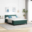 Box spring seng med hovedgærde Mørkegrøn 160 x 200 cm Fløjl