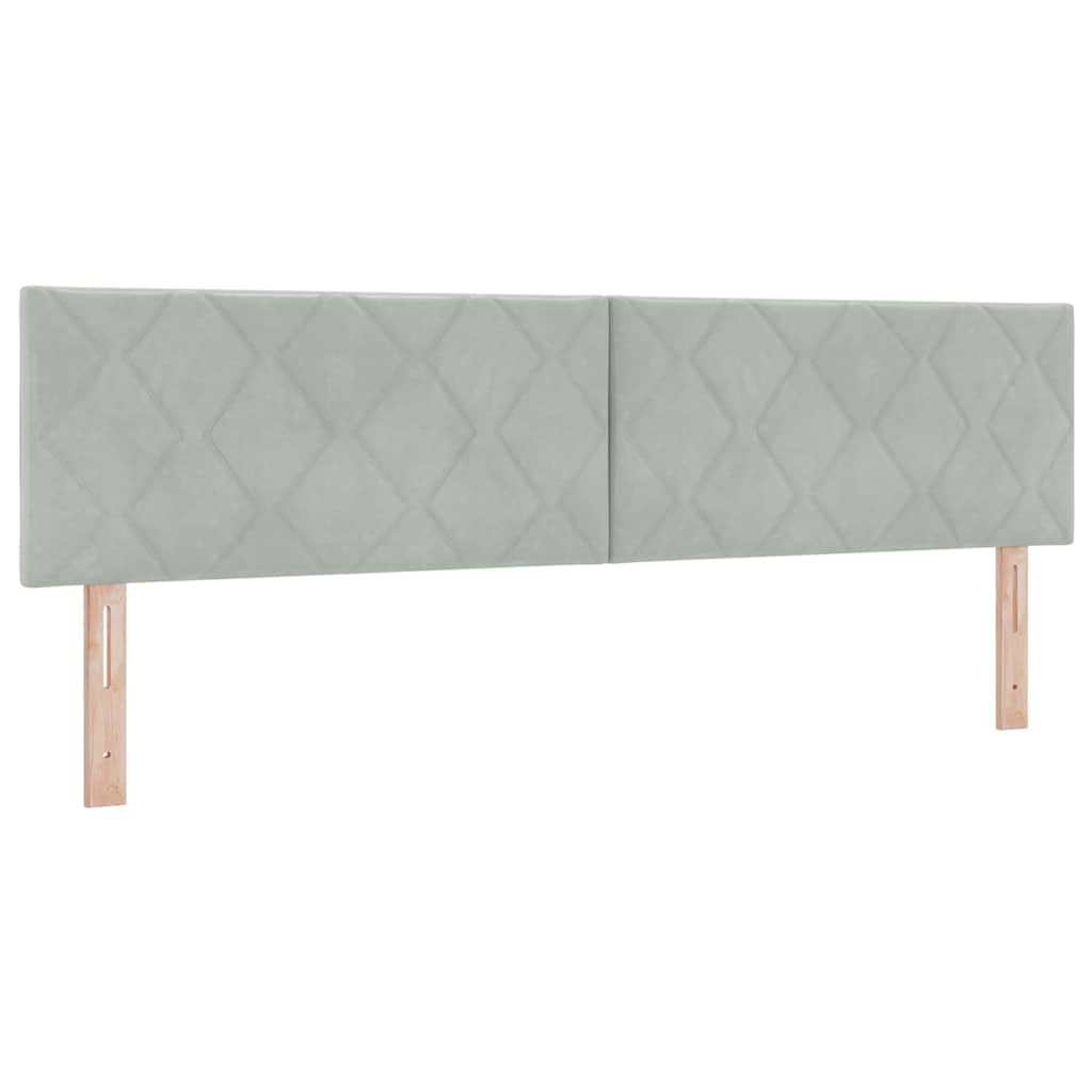 Box spring seng med hovedgærde Lysegrå 180 x 200 cm Fløjl