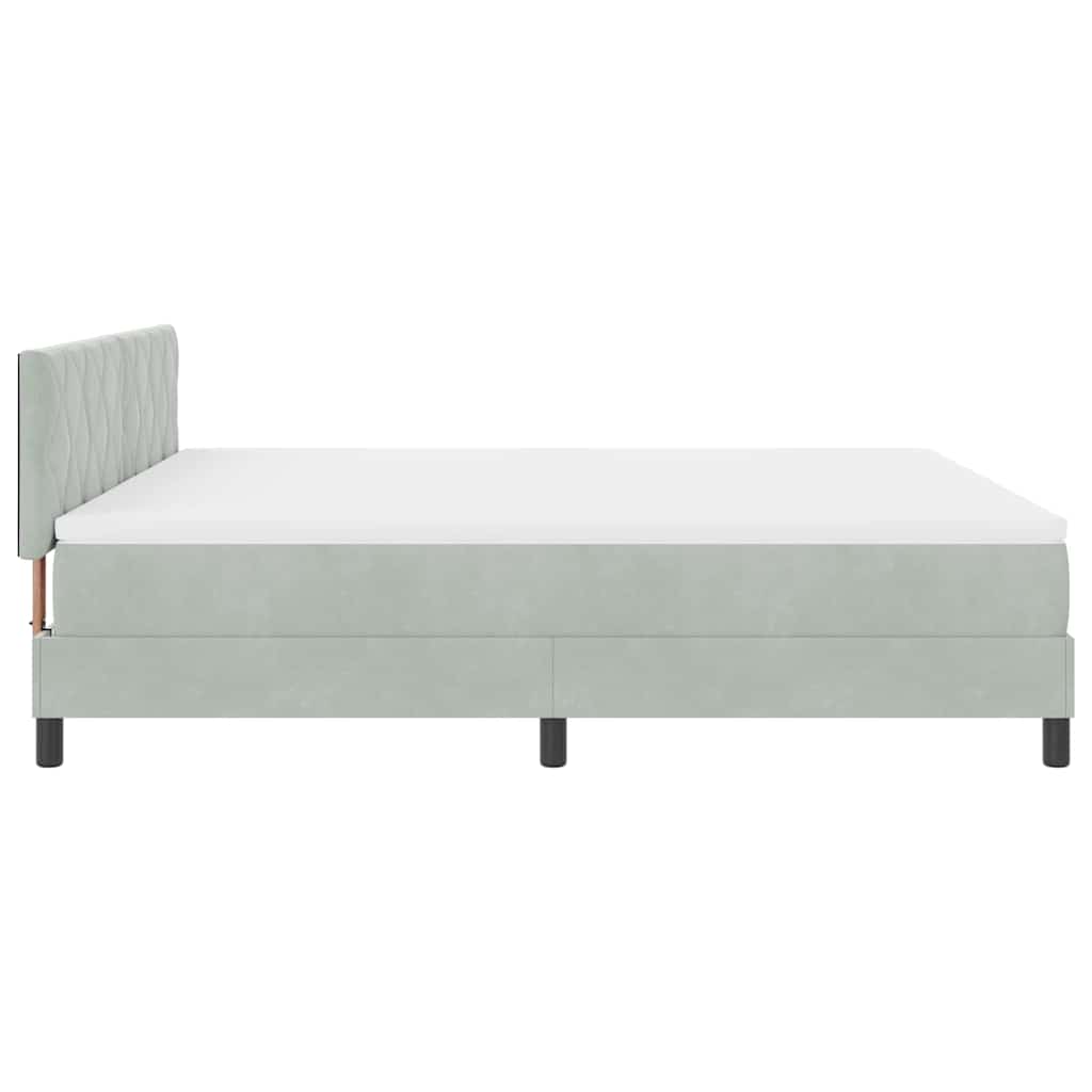 Box spring seng med hovedgærde Lysegrå 180 x 200 cm Fløjl