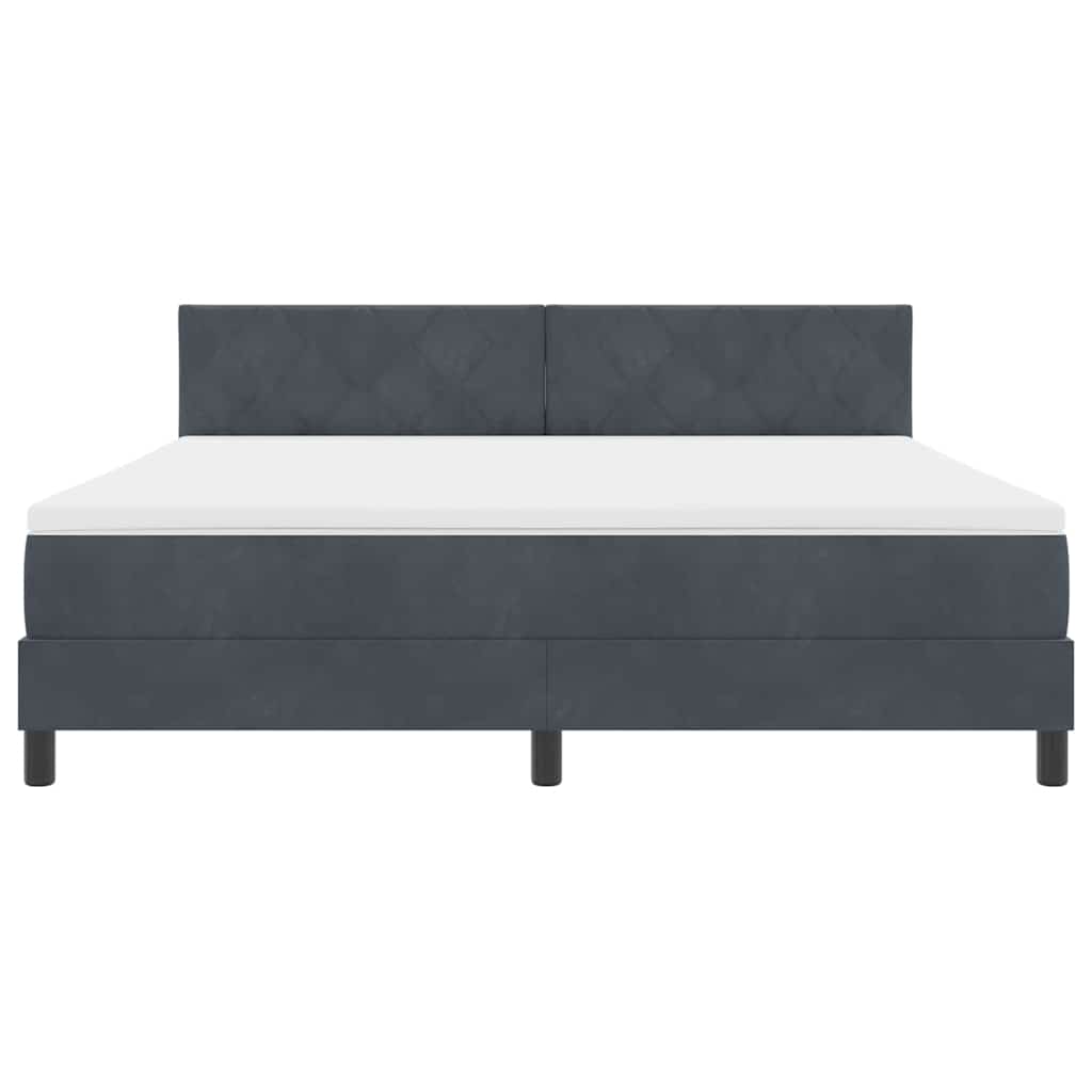 Box spring seng med hovedgærde Mørkegrå 180 x 200 cm Fløjl