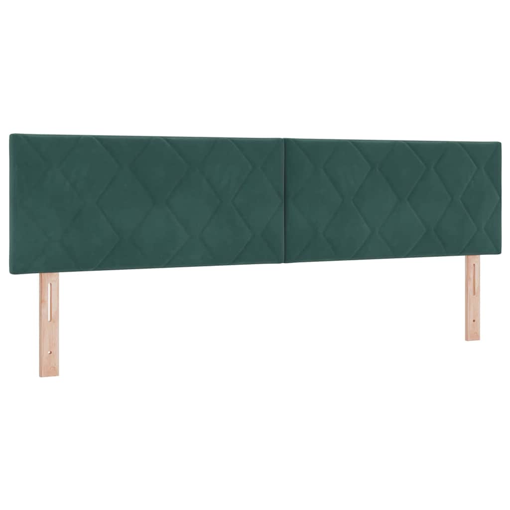 Box spring seng med hovedgærde Mørkegrøn 180 x 200 cm Fløjl