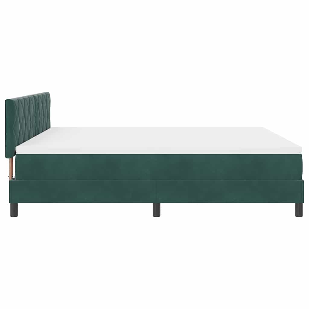 Box spring seng med hovedgærde Mørkegrøn 180 x 200 cm Fløjl