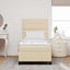 Box spring seng med hovedgærde Creme 80 x 200 cm Stof