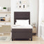 Box spring seng med hovedgærde Mørk Brun 90 x 190 cm Stof