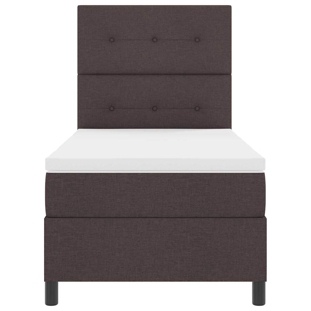 Box spring seng med hovedgærde Mørk Brun 90 x 190 cm Stof