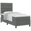 Box spring seng med hovedgærde Mørkegrå 90 x 200 cm Stof