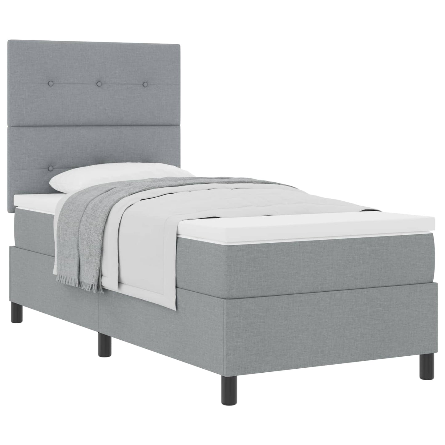 Box spring seng med madras Lysegrå 100 x 200 cm Stof