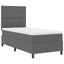Box spring seng med hovedgærde Mørkegrå 100 x 200 cm Stof