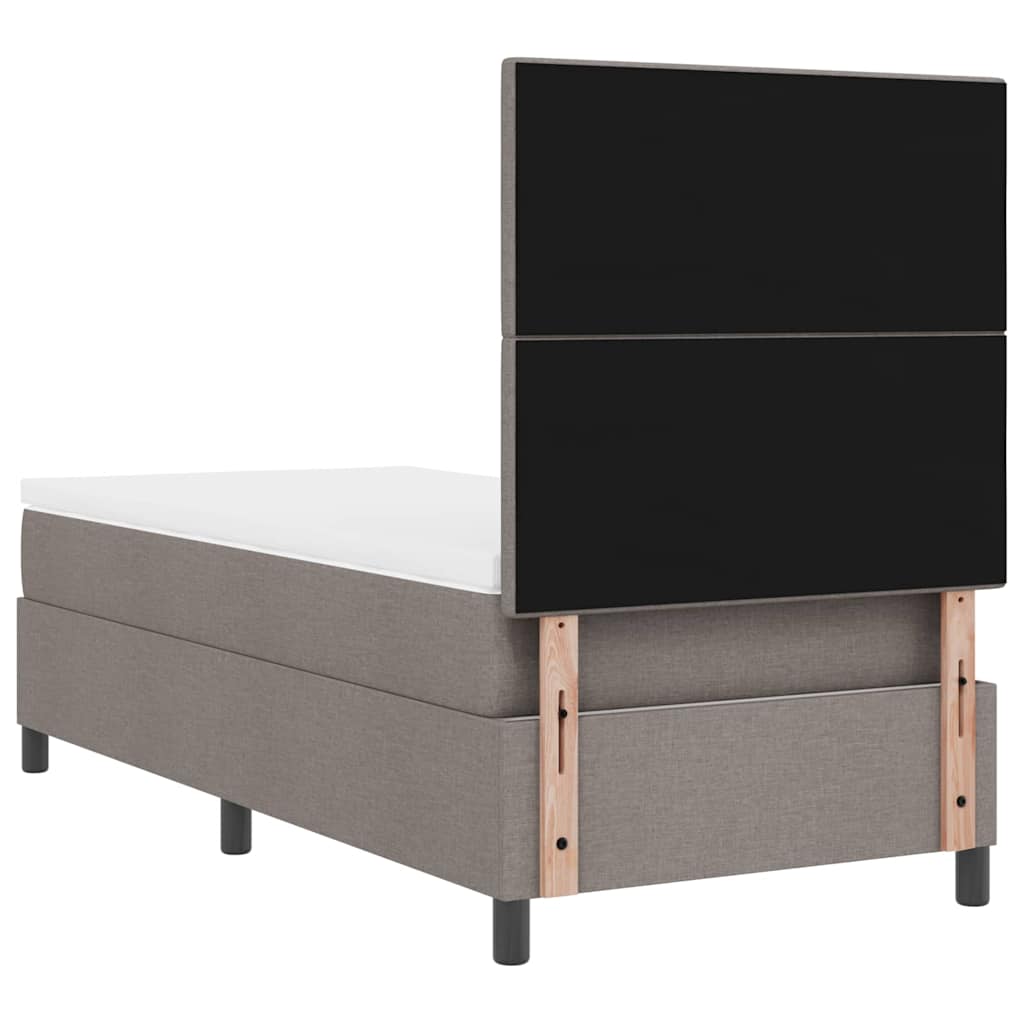 Box spring seng med hovedgærde Gråbrun 100 x 200 cm Stof
