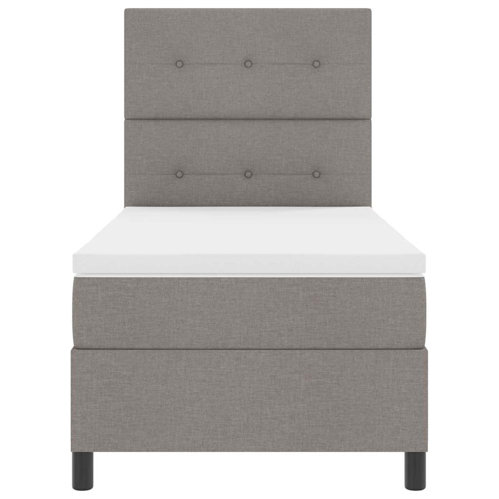 Box spring seng med hovedgærde Gråbrun 100 x 200 cm Stof