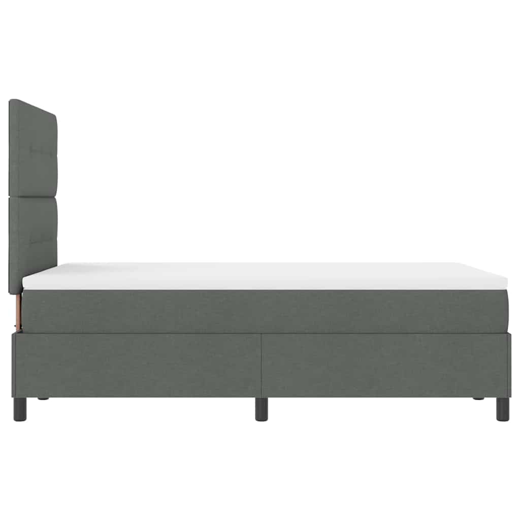 Box spring seng med hovedgærde Mørkegrå 120 x 190 cm Stof