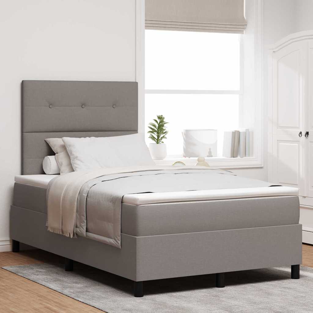 Box spring seng med pude Gråbrun 120 x 190 cm Stof
