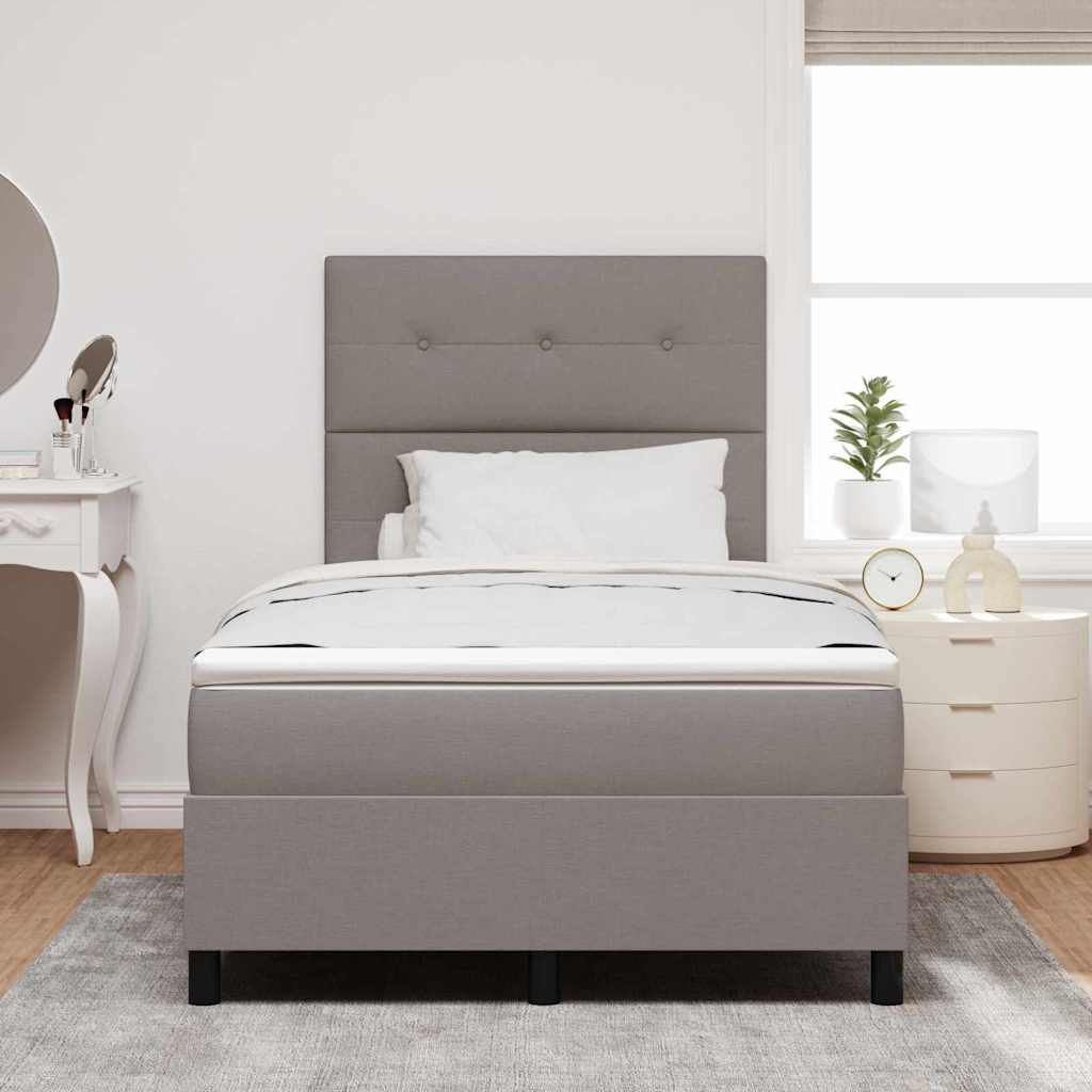 Box spring seng med pude Gråbrun 120 x 190 cm Stof