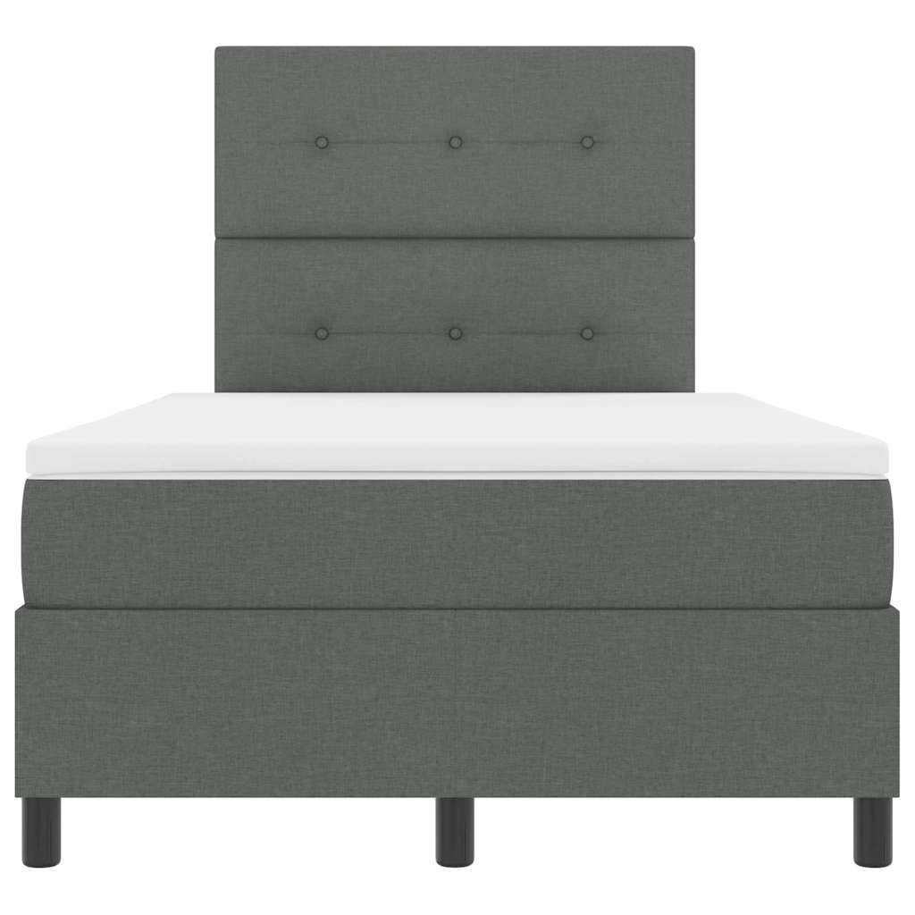 Box spring seng med hovedgærde Mørkegrå 120 x 200 cm Stof