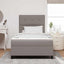 Box spring seng med hovedgærde Gråbrun 120 x 200 cm Stof