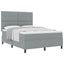Box spring seng med hovedgærde Lysegrå 160 x 200 cm Stof