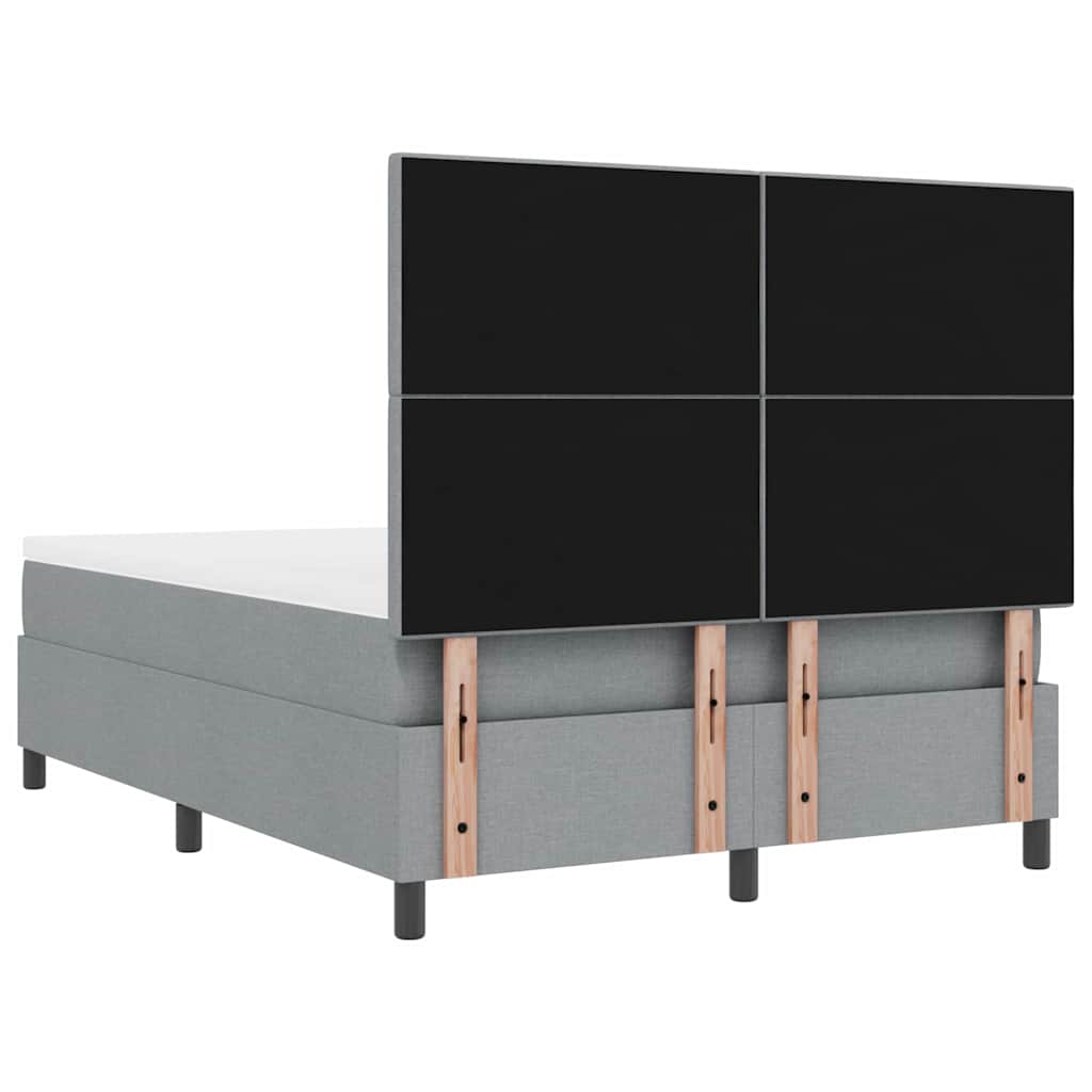 Box spring seng med hovedgærde Lysegrå 160 x 200 cm Stof