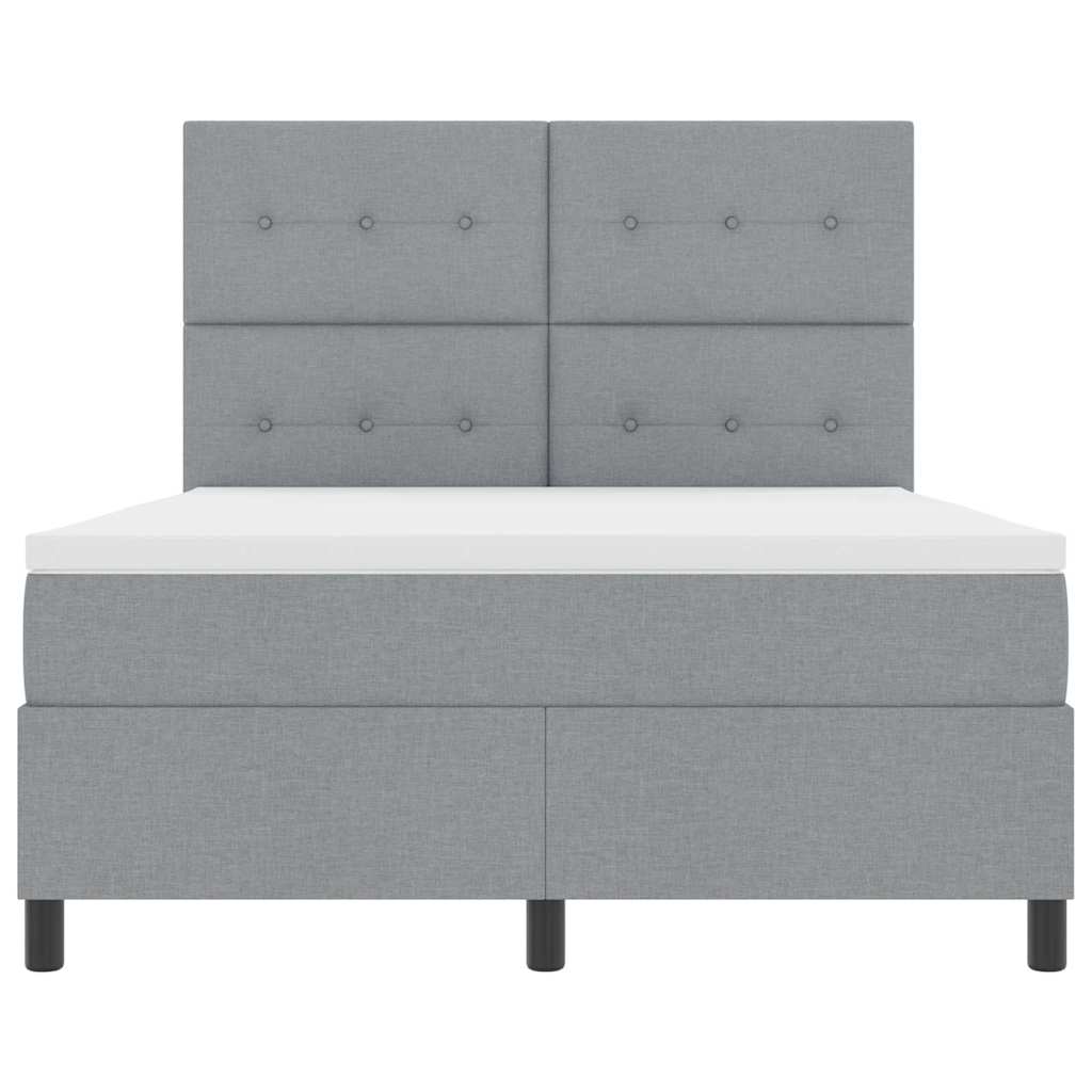 Box spring seng med hovedgærde Lysegrå 160 x 200 cm Stof