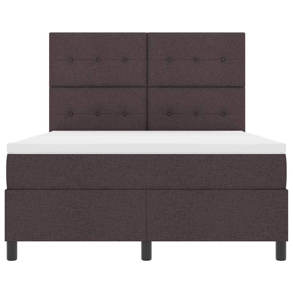 Box spring seng med hovedgærde Mørk Brun 160 x 200 cm Stof