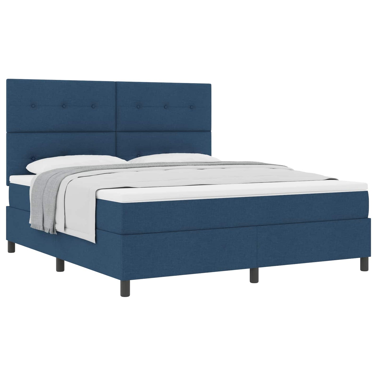 Box spring seng med hovedgærde Blå 180 x 200 cm Stof