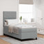 Box spring seng med hovedgærde Lysegrå 80 x 200 cm Stof