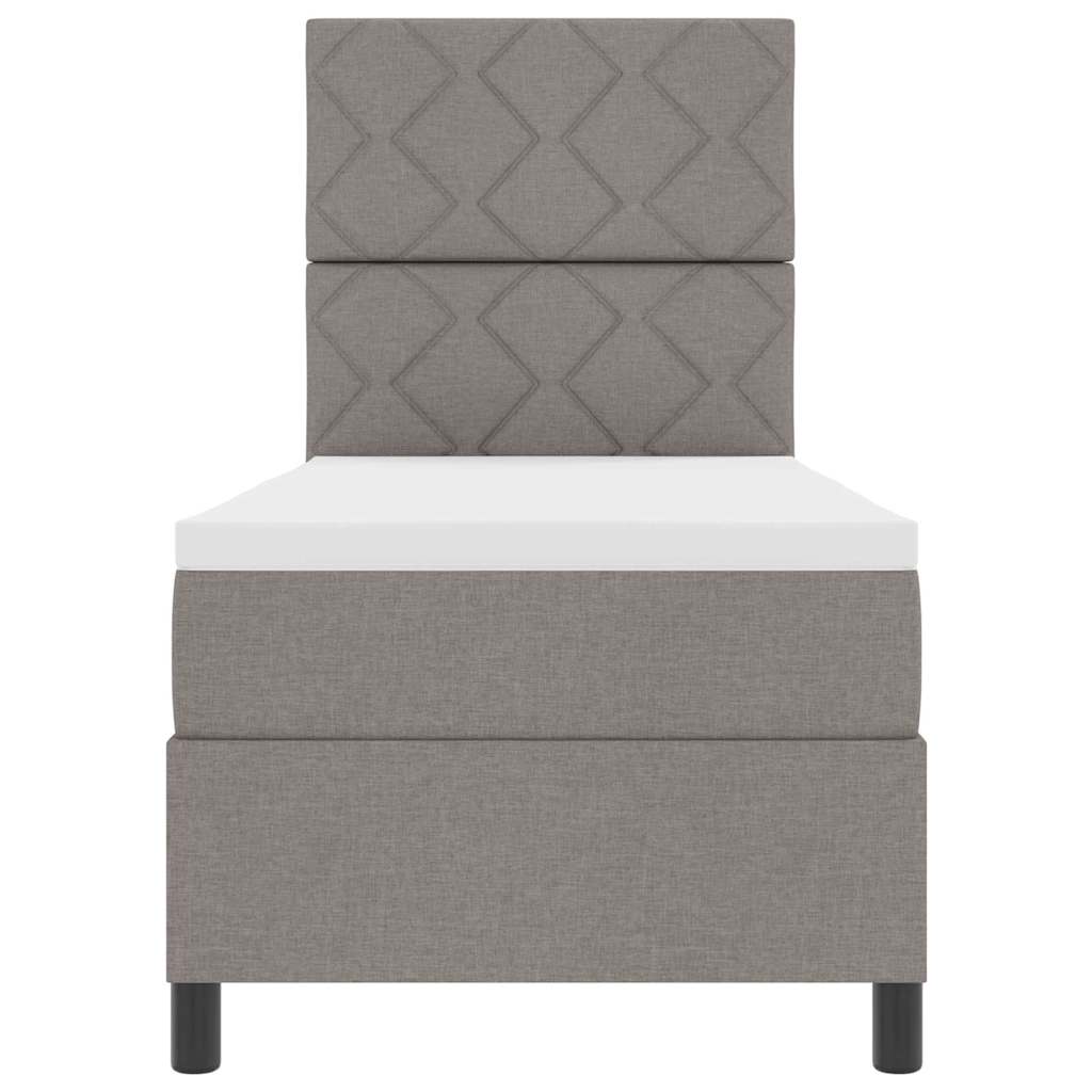 Box spring seng med hovedgærde Gråbrun 80 x 200 cm Stof