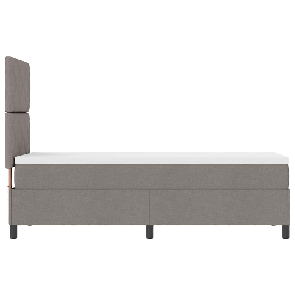 Box spring seng med hovedgærde Gråbrun 80 x 200 cm Stof