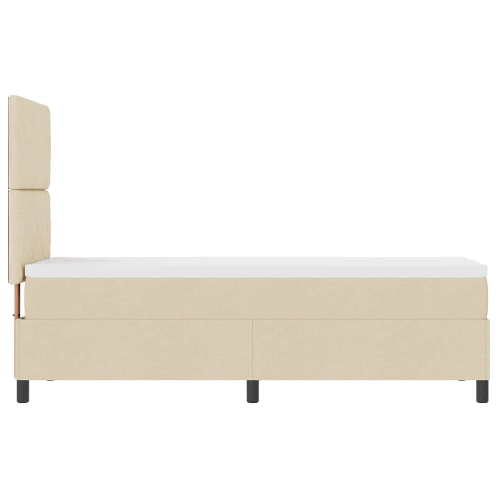 Box spring seng med hovedgærde Creme 80 x 200 cm Stof