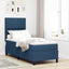 Box spring seng med hovedgærde Blå 80 x 200 cm Stof