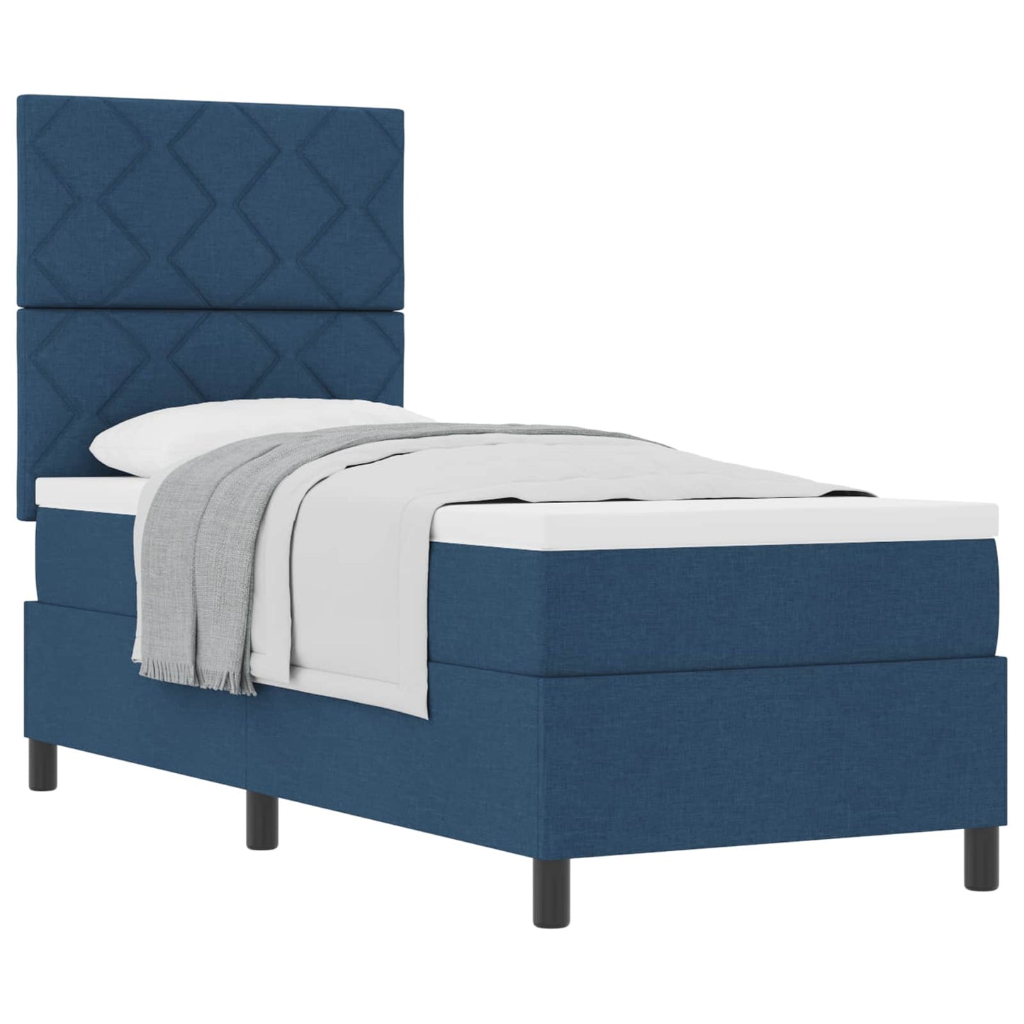 Box spring seng med hovedgærde Blå 80 x 200 cm Stof