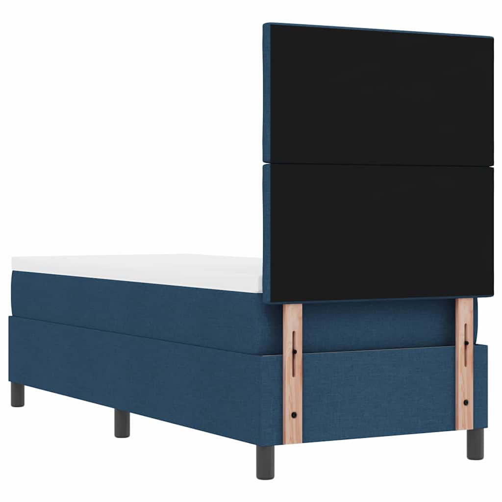 Box spring seng med hovedgærde Blå 80 x 200 cm Stof