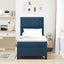 Box spring seng med hovedgærde Blå 90 x 190 cm Stof